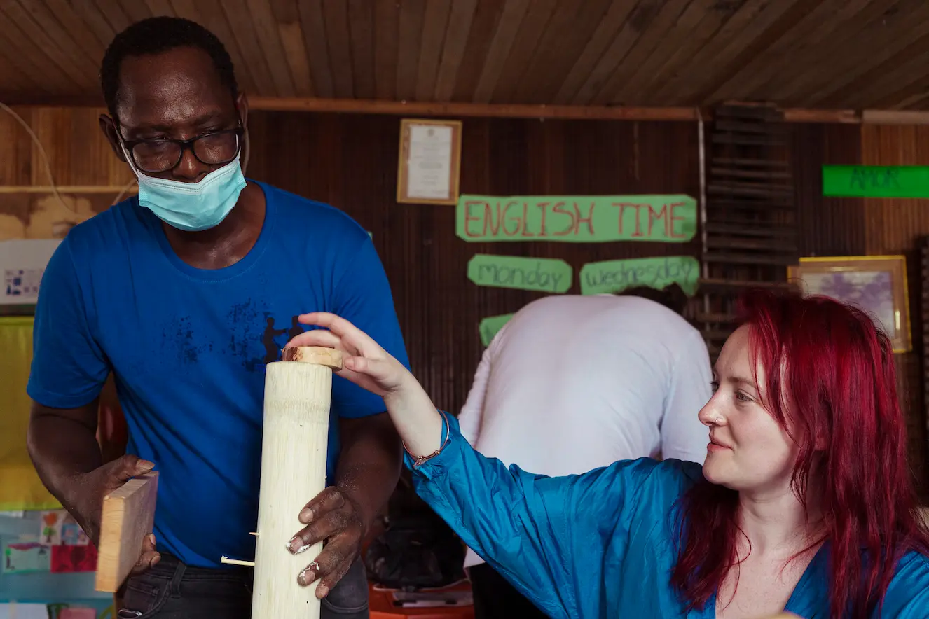 Traditional instrument building workshop in Tumaco