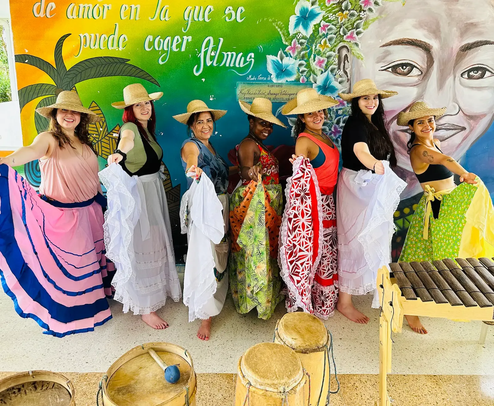 Traditional Pacific dance workshop in the community of Quiroga, Guapi